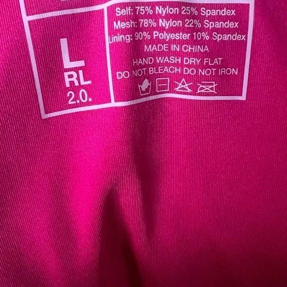 Women’s V-Neck One-Piece Swimsuit - Hot Pink - Picture 2 of 2